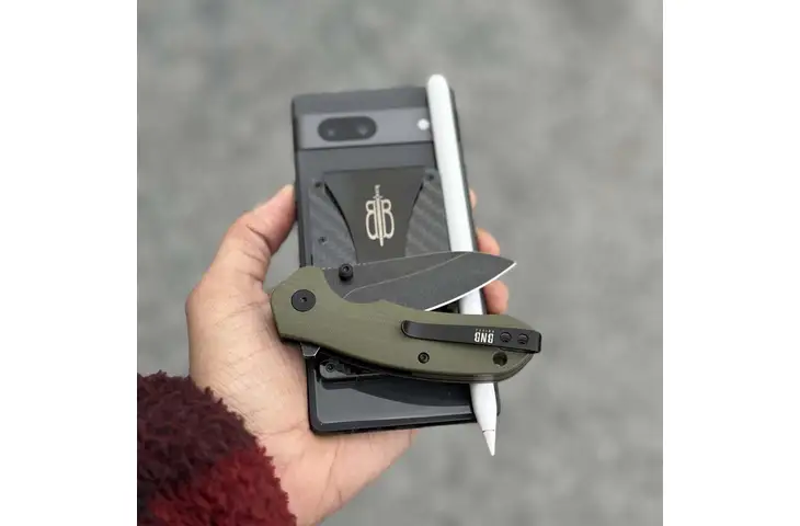 BucknBear Button Lock Raven Knife Od Green - view 4